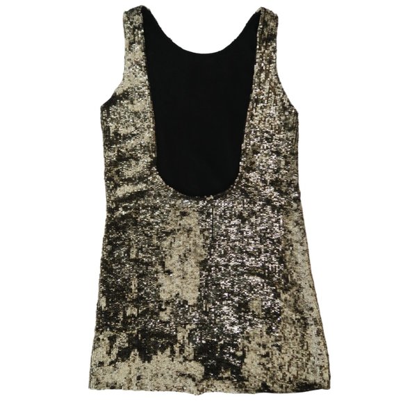 FAITH CONNEXION gold sequin shift dress sz S - Picture 4 of 5